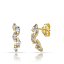 Pendientes Medio Aro en Oro 18K con Circonitas – Cierre Presión